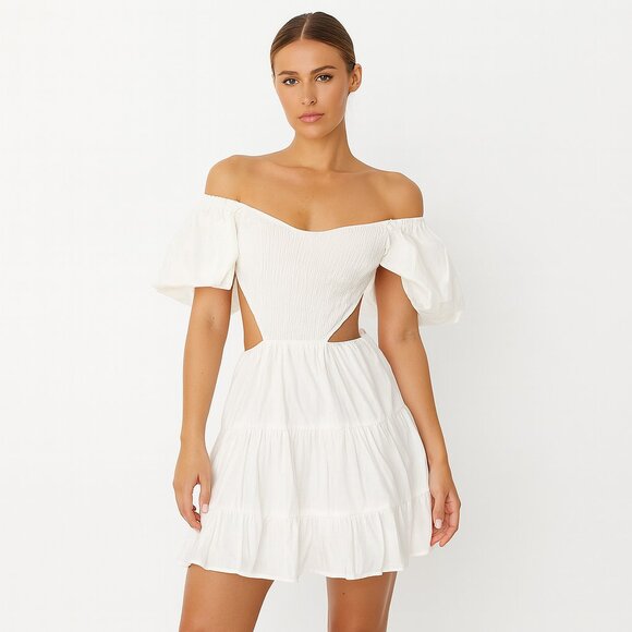 SABO Skirt Eilish Dress Ruffle Off Shoulder Cut Out Size Small - Picture 1 of 4
